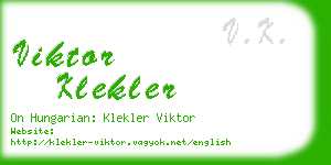 viktor klekler business card